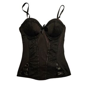 Spirit Halloween Black Lace Eyelet Corset Bustier Top Costume Medium